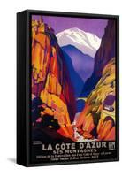 La Cote D'Azur Vintage Poster - Europe-Lantern Press-Framed Stretched Canvas