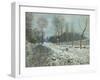 La Côte du Coeur, Volant à Marly sous la neige, dit autrefois "Route de Louveciennes", neige-Alfred Sisley-Framed Giclee Print