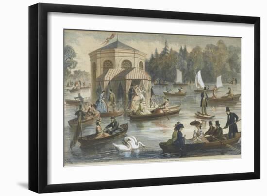 La cour à Fontainebleau. La pièce d'eau-null-Framed Giclee Print