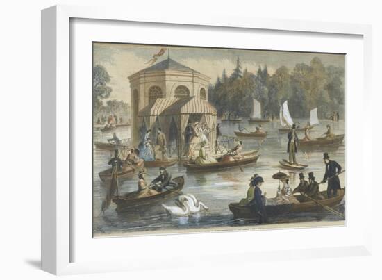 La cour à Fontainebleau. La pièce d'eau-null-Framed Giclee Print