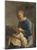 La couseuse-Jean-François Millet-Mounted Giclee Print