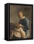 La couseuse-Jean-François Millet-Framed Stretched Canvas