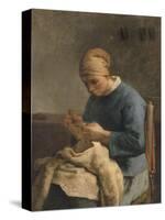 La couseuse-Jean-François Millet-Stretched Canvas