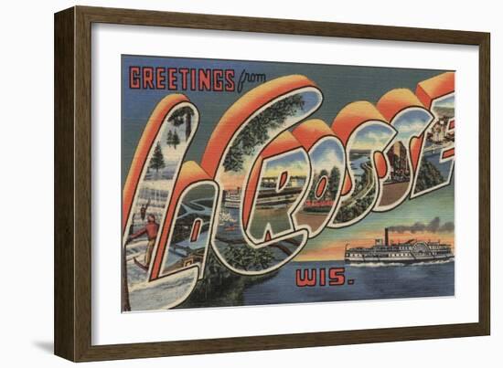 La Crosse, Wisconsin - Large Letter Scenes-Lantern Press-Framed Art Print