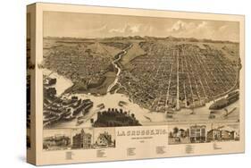 La Crosse, Wisconsin - Panoramic Map-Lantern Press-Stretched Canvas