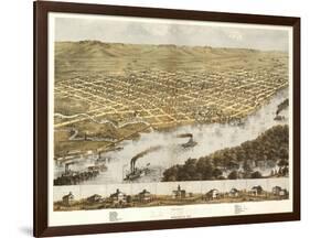 La Crosse, Wisconsin - Panoramic Map-Lantern Press-Framed Art Print