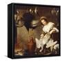 La Cuoca - a Kitchen Maid Plucking a Goose in an Interior-Bernardo Strozzi-Framed Stretched Canvas