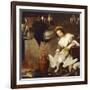 La Cuoca - a Kitchen Maid Plucking a Goose in an Interior-Bernardo Strozzi-Framed Giclee Print