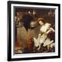 La Cuoca - a Kitchen Maid Plucking a Goose in an Interior-Bernardo Strozzi-Framed Giclee Print