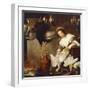 La Cuoca - a Kitchen Maid Plucking a Goose in an Interior-Bernardo Strozzi-Framed Giclee Print