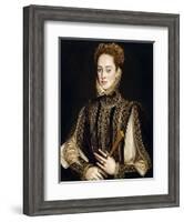 La Dama del Abanico, 1570-1573, Spanish School-Alonso Sanchez Coello-Framed Giclee Print