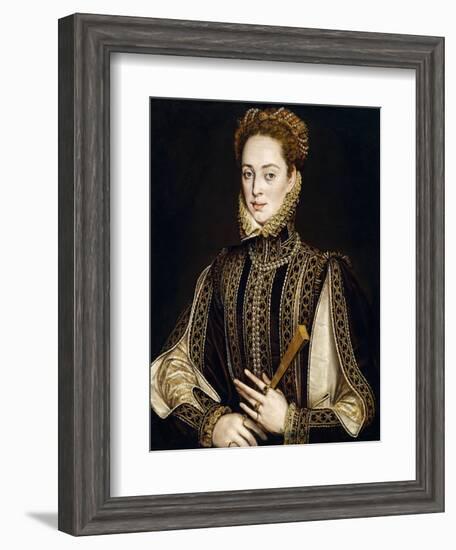 La Dama del Abanico, 1570-1573, Spanish School-Alonso Sanchez Coello-Framed Giclee Print