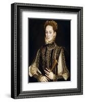 La Dama del Abanico, 1570-1573, Spanish School-Alonso Sanchez Coello-Framed Giclee Print