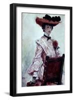 La Dama Del Sombrero Rojo-Cecilio Pla-Framed Giclee Print