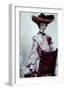 La Dama Del Sombrero Rojo-Cecilio Pla-Framed Giclee Print