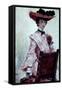 La Dama Del Sombrero Rojo-Cecilio Pla-Framed Stretched Canvas