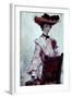 La Dama Del Sombrero Rojo-Cecilio Pla-Framed Giclee Print