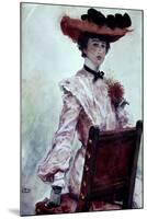 La Dama Del Sombrero Rojo-Cecilio Pla-Mounted Giclee Print