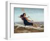 La dame au podoscaphe-Gustave Courbet-Framed Premium Giclee Print