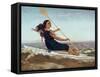 La dame au podoscaphe-Gustave Courbet-Framed Stretched Canvas