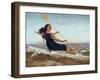 La dame au podoscaphe-Gustave Courbet-Framed Giclee Print