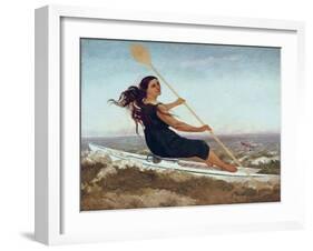 La dame au podoscaphe-Gustave Courbet-Framed Giclee Print