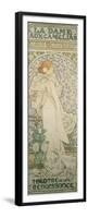 La Dame Aux Camelias with Sarah Bernhardt. Poster for the Theatre De La Renaissance, 1896-Alphonse Mucha-Framed Premium Giclee Print