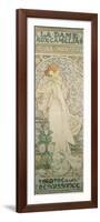 La Dame Aux Camelias with Sarah Bernhardt. Poster for the Theatre De La Renaissance, 1896-Alphonse Mucha-Framed Giclee Print