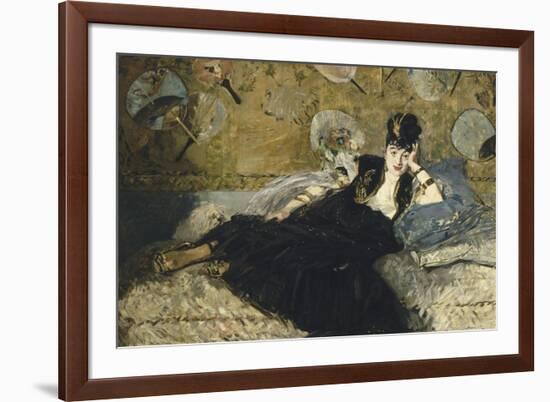 La dame aux éventails, Nina de Callias-Edouard Manet-Framed Giclee Print