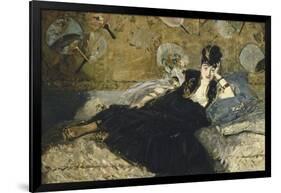 La dame aux éventails, Nina de Callias-Edouard Manet-Framed Giclee Print