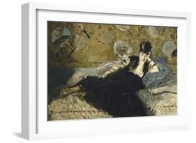 La dame aux éventails, Nina de Callias-Edouard Manet-Framed Giclee Print