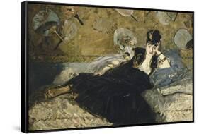 La dame aux éventails, Nina de Callias-Edouard Manet-Framed Stretched Canvas