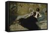 La Dame Aux Eventails-Edouard Manet-Framed Stretched Canvas