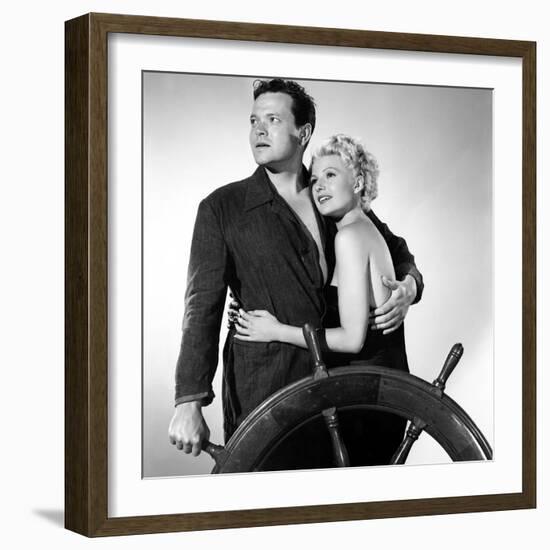 La Dame by Shanghai THE LADY FROM SHANGHAI by OrsonWelles with Orson Welles and Rita Hayworth, 1947-null-Framed Photo