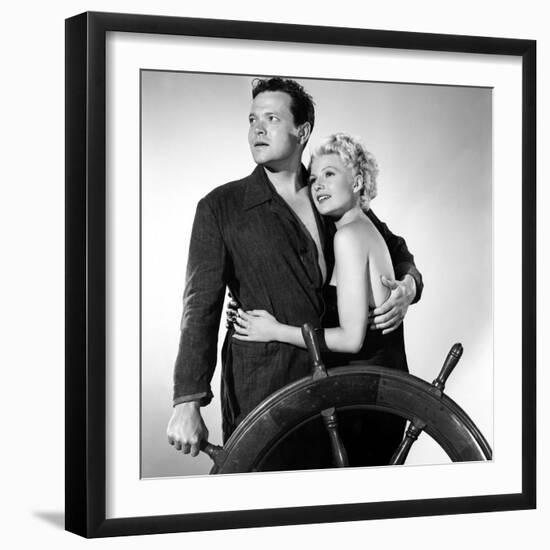 La Dame by Shanghai THE LADY FROM SHANGHAI by OrsonWelles with Orson Welles and Rita Hayworth, 1947-null-Framed Photo