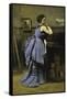 La Dame En Bleu-Jean-Baptiste-Camille Corot-Framed Stretched Canvas