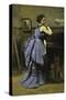 La Dame En Bleu-Jean-Baptiste-Camille Corot-Stretched Canvas