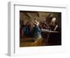 La Danse D'ouverture (The Opening Dance). Scene Dans Un Cafe, La Serveuse, L'air Rejoui Et Les Pied-Ferdinand Georg Waldmuller-Framed Giclee Print