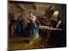 La Danse D'ouverture (The Opening Dance). Scene Dans Un Cafe, La Serveuse, L'air Rejoui Et Les Pied-Ferdinand Georg Waldmuller-Mounted Giclee Print