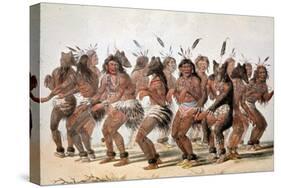 La danse de l'ours chez les Indiens d'Amérique du Nord-Mc Gahey d'après G. Catlin-Stretched Canvas