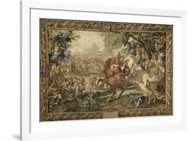 La défaite du comte de Marsin, commandant de l'armée espagnole près du canal de Bruges-Brun Charles Le-Framed Giclee Print