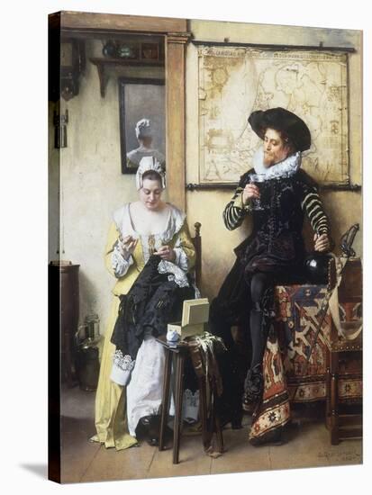 La Denteliere, 1889-Eduard Charlemont-Stretched Canvas