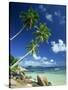 La Digue with Praslin Island in Background, Anse Severe, Seychelles, Indian Ocean, Africa-Lee Frost-Stretched Canvas