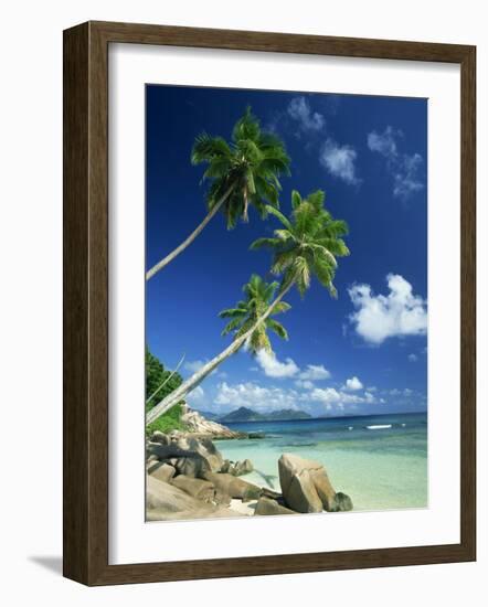 La Digue with Praslin Island in Background, Anse Severe, Seychelles, Indian Ocean, Africa-Lee Frost-Framed Photographic Print
