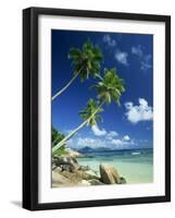 La Digue with Praslin Island in Background, Anse Severe, Seychelles, Indian Ocean, Africa-Lee Frost-Framed Photographic Print