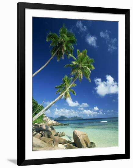 La Digue with Praslin Island in Background, Anse Severe, Seychelles, Indian Ocean, Africa-Lee Frost-Framed Photographic Print