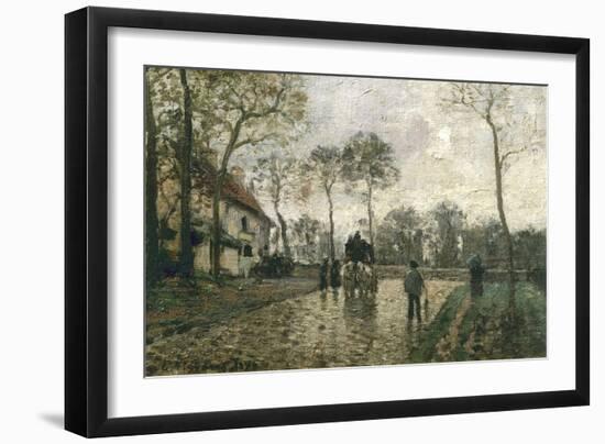 La diligence à Louveciennes-Camille Pissarro-Framed Giclee Print