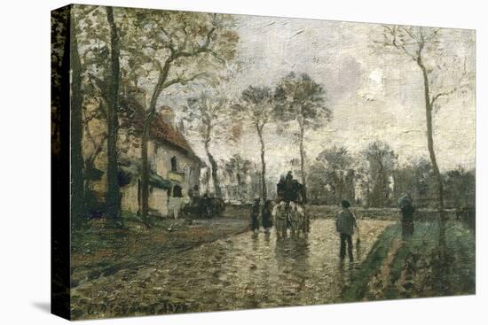 La diligence à Louveciennes-Camille Pissarro-Stretched Canvas