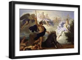 La dispute de Minerve et de Neptune pour savoir qui des deux donnera son nom à la ville d'Athènes-René Antoine Houasse-Framed Giclee Print