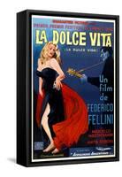 La Dolce Vita, Anita Ekberg, Argentinian Poster Art, 1960-null-Framed Stretched Canvas